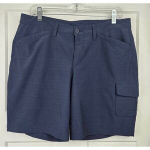 Eddie Bauer Shorts Womens 10 Navy Blue Hiking Cargo Stretch Gorpcore